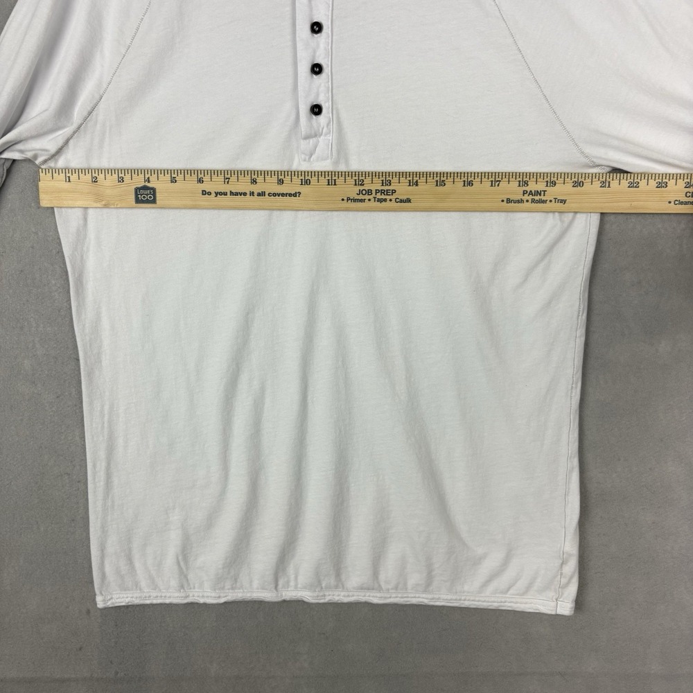 M. Singer Henley Shirt Men’s Medium White Long Sleeve Made In USA Thin Casual - Picture 3 of 9
